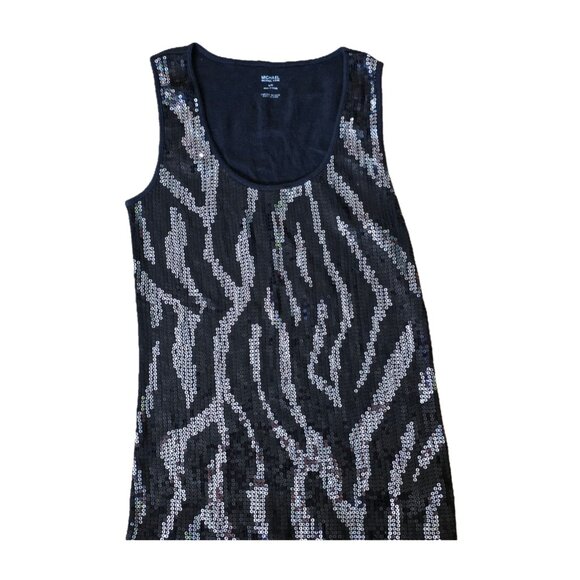 Michael Kors Zebra Sequin Tank Top – Medium | Bold Glam Style - Picture 1 of 5
